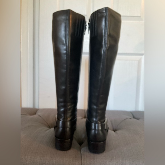 Via Spiga Kacey Black Leather Riding Boots Size 5.5 - Picture 3 of 5